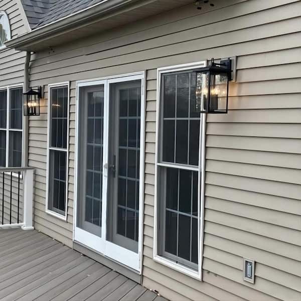 Maxax Hawaii 19.88 in. H 3-Bulb Black Hardwired Outdoor Wall