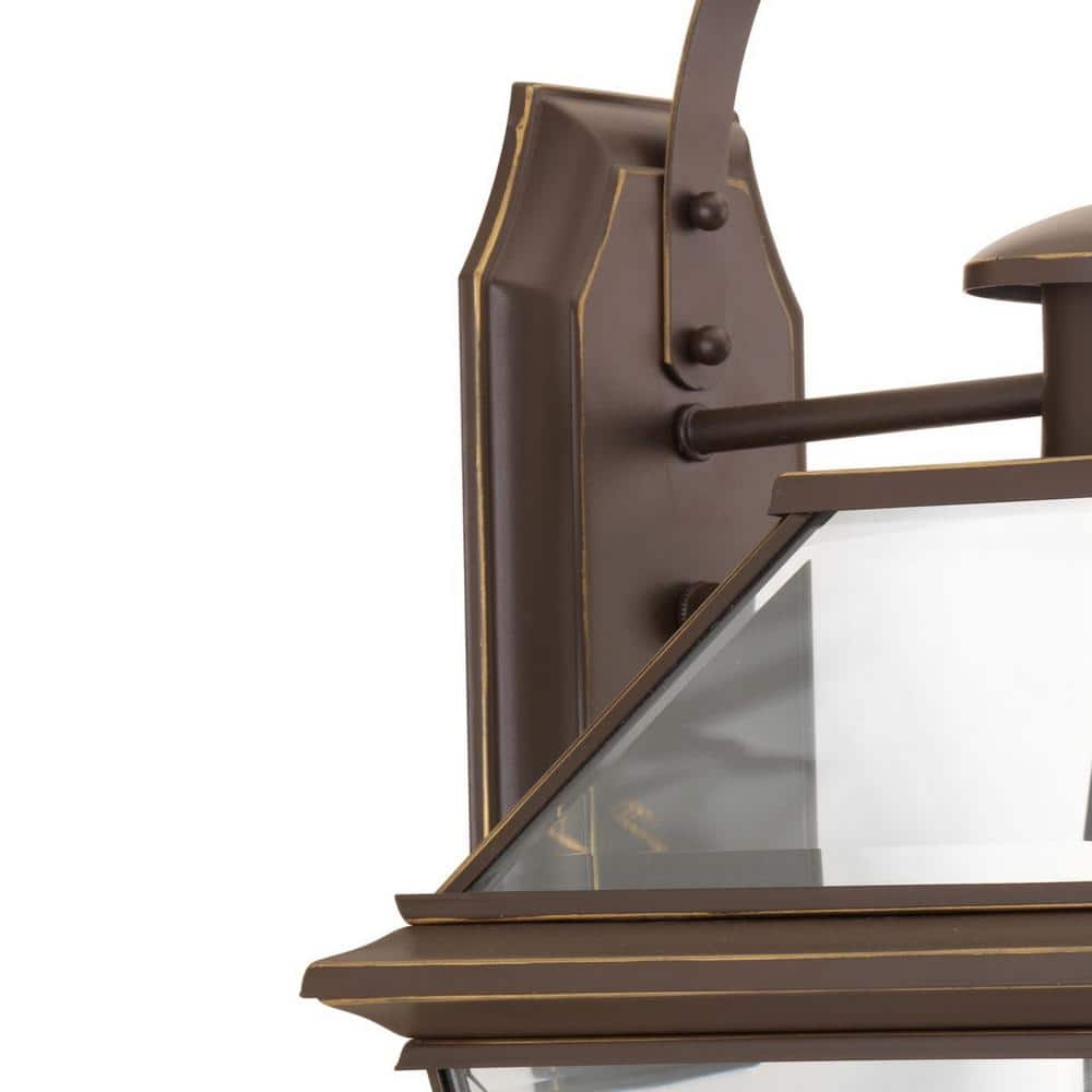 Elegant Antique Bronze Outdoor Wall Lantern with Beveled Glass