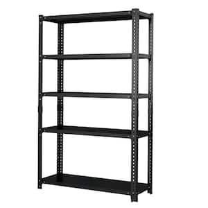 Kitchen Pantry, Household Storage Rack With Adjustable Display Rack, Basement Balcony Storage Rack, Carbon Steel-Black