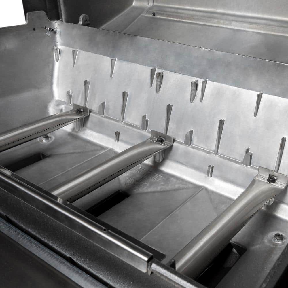 Stainless Steel Propane Gas Grill with Rotisserie and Smoker