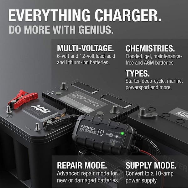Hi-Power 8 Chargeur batterie voiture moto portable LED 6/12 V