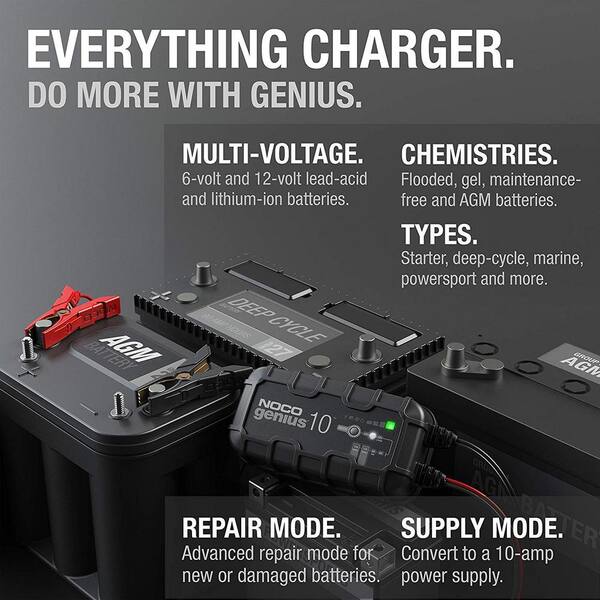 thumbnail image 2 of YONHAN 10-Amp 12V/24V Fully Automatic Smart Battery Charger – For Car, Truck 2 of 5