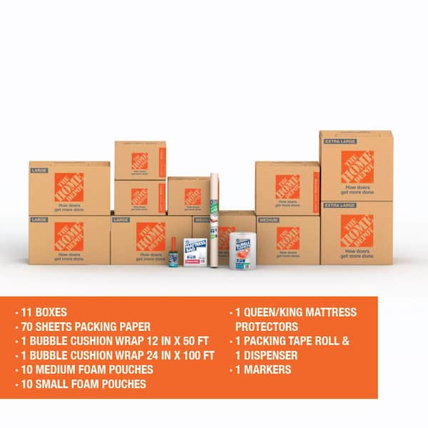 The Home Depot 11-Box Master Bedroom Moving Box Kit