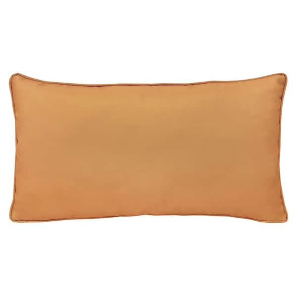 Outdoor Solid Mustard Olefin Textured Lumbar Pillow 14 x 26-Includes 1-Lumber Pillow