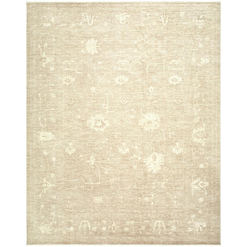 Galey Alix x  Fetscher III Vintage Damask Area Rug, 5' x 7'6 in. (5' x 8'), Light Brown
