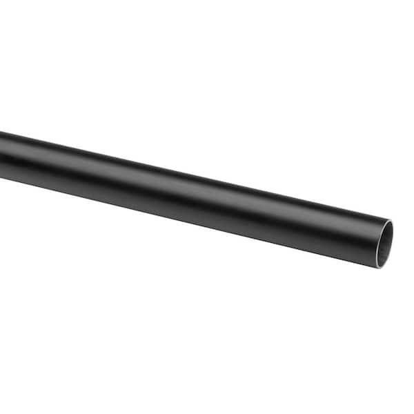 1.31 in. Black Powder Coated Steel Hanging Closet Rod