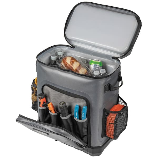 Klein Tools 22 .8 qt. Backpack Cooler and Ice Pack Set, 3-Piece, Gray