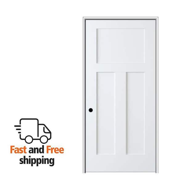 MMI DOOR Shaker Flat Panel 30 in. x 80 in. Right Hand Solid Core