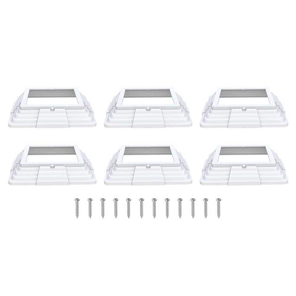 6 Pack 4 x 4 Vinyl Post Skirt Base Cover Column Wraps for Wood Hand Stair Rails and Porch Deck Post Base White price history on PriceWatchPro