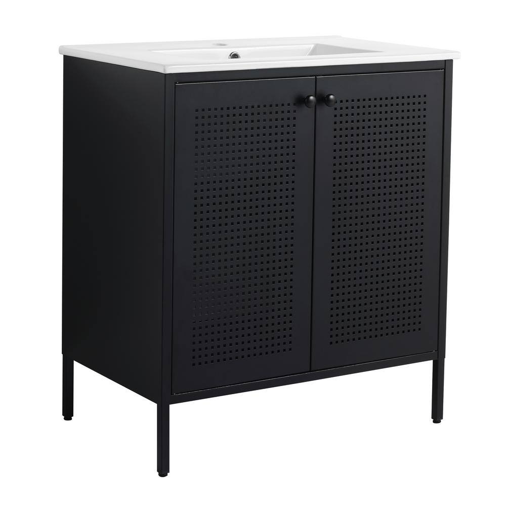30 in. W x 18.3 in. D x 33.4 in. H Single Sink Freestanding Bath Vanity in 