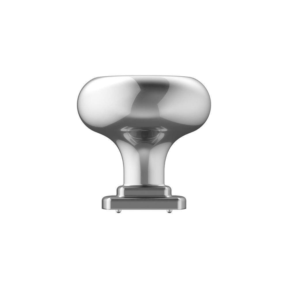 Polished Chrome Round Cabinet Knob with Mounting Hardware