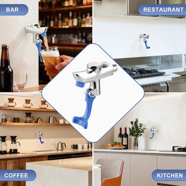 External Thread Wall mount Commercial Pot Filler Push Back Glass Filler Faucet, for Bar, Diner, Cafe, in Polished Chrome