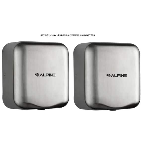 Hemlock Brushed Stainless Steel 220-Volt Commercial Automatic High-Speed Electric Hand Dryer (2-Pack)