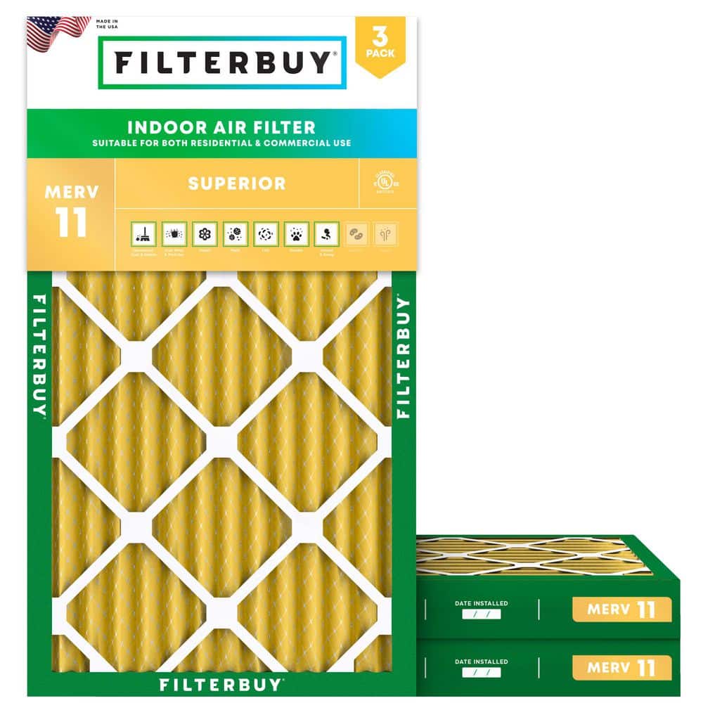 12.5 in. x 21 in. x 2 in. MERV 11 (FPR 7) Allergen Defense Pleated HVAC AC Furnace Air Filters Replacement (3-Pack) price history on PriceWatchPro