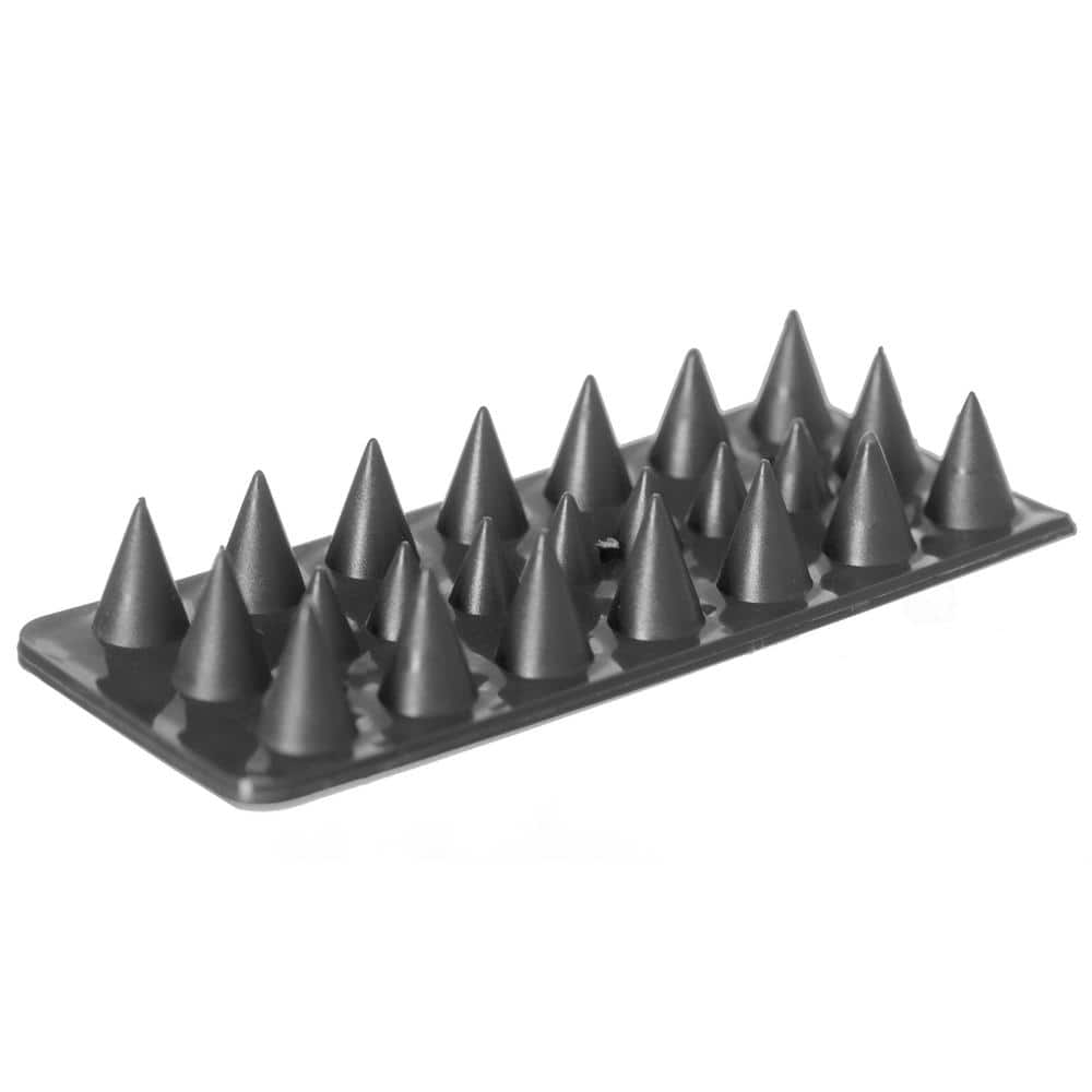 Pack of 10 Black Plastic Bird Deterrent Spikes for Fence and Wall