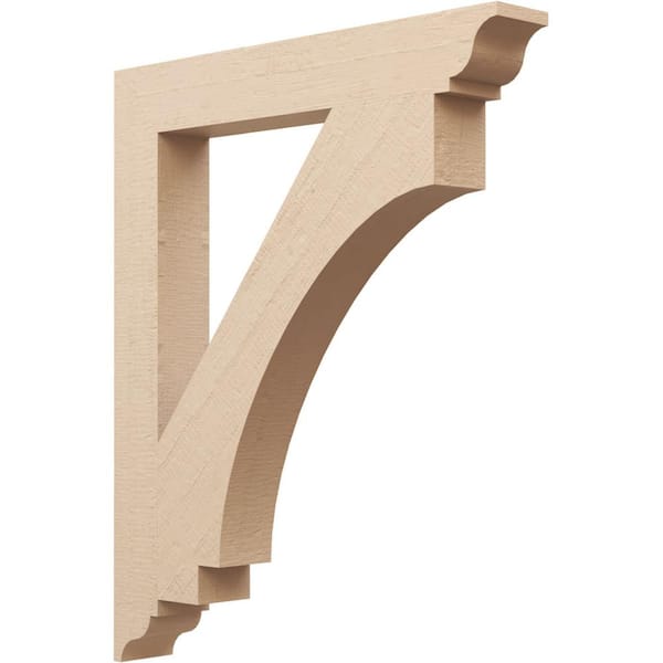 Ekena Millwork 5.5 in. x 48 in. x 40 in. Imperial Traditional Rough Cedar Woodgrain Timberthane Polyurethane Bracket, Primed Tan