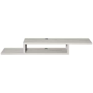 60 in. Grey TV Stand Component Shelf, Entertainment Center Unit