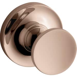 Purist Knob Robe/Towel Hook in Vibrant Rose Gold
