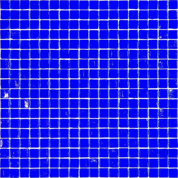 Apollo Tile Skosh 4" x 6" Glossy Cobalt Blue Glass Mosaic Uniform square Wall and Floor Sample Tile (0.13 sq. ft./Piece) (1-Pack)