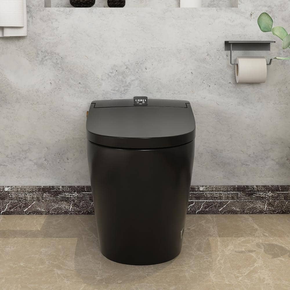 Elongated Bidet Toilet 1.28 GPF in Black with Deodorizing, Soft Close