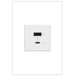 adorne 6.0 Amp Ultra-Fast USB Type A/C Duplex Outlet, White