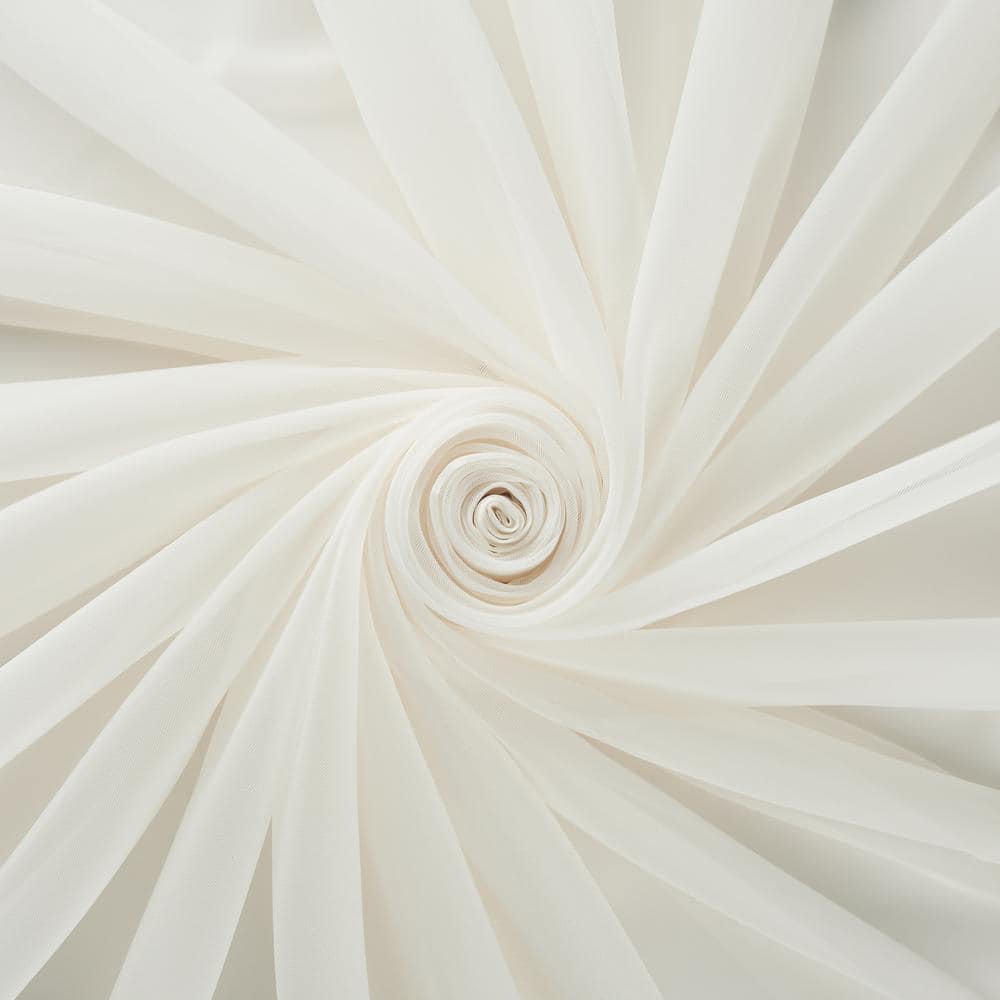 Ivory Sheer Grommet Blackout Polyester Window Panel