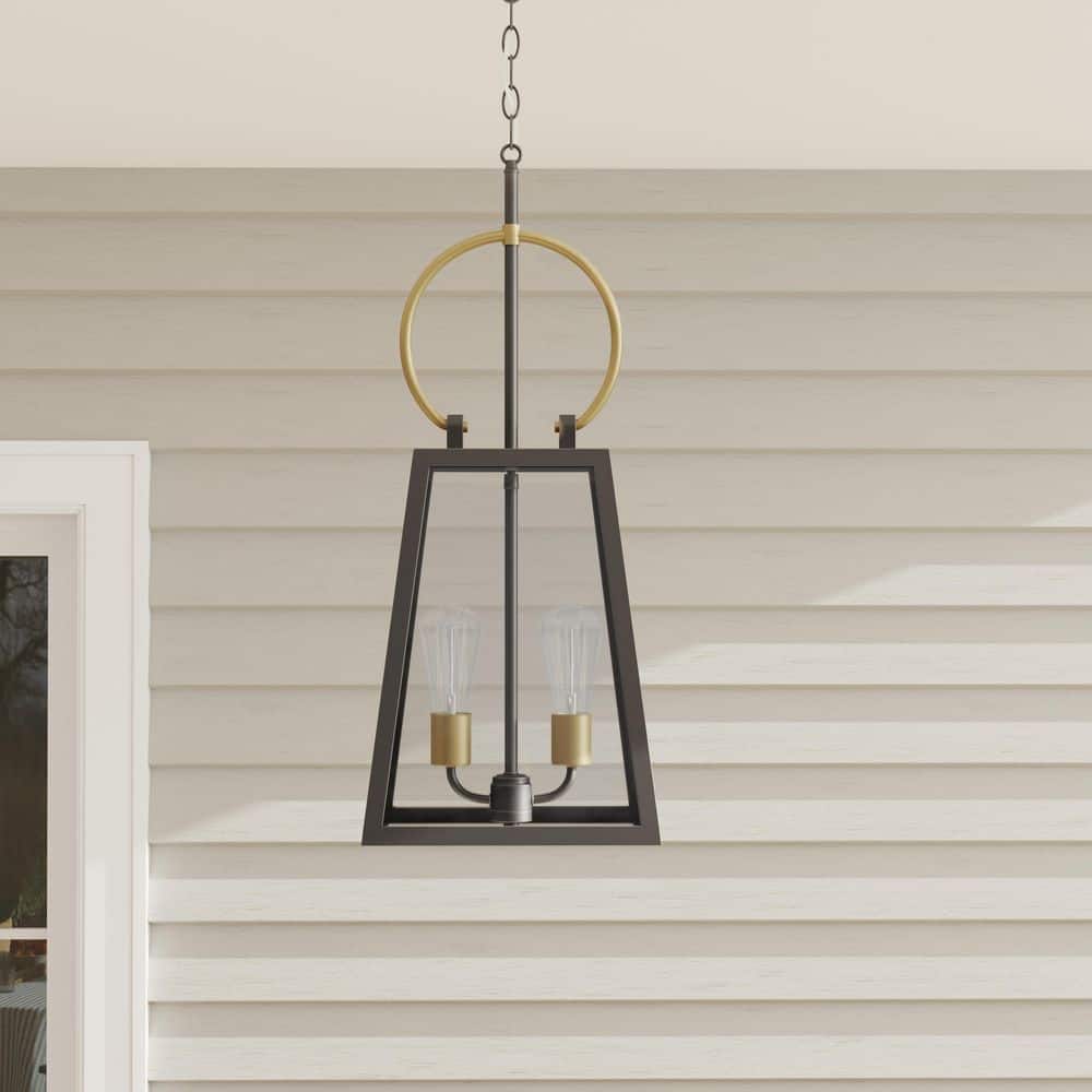 Barnett Bronze Glass Indoor/Outdoor Hanging Lantern