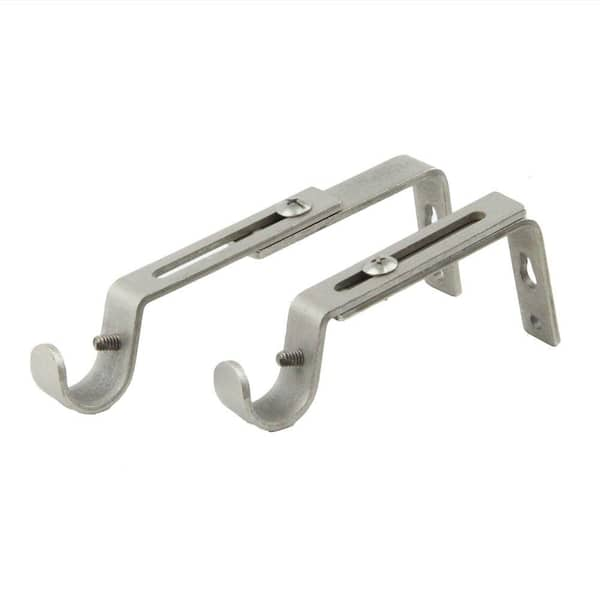 Rod Desyne Adjustable Drapery Rod Bracket Pair, Satin Nickel