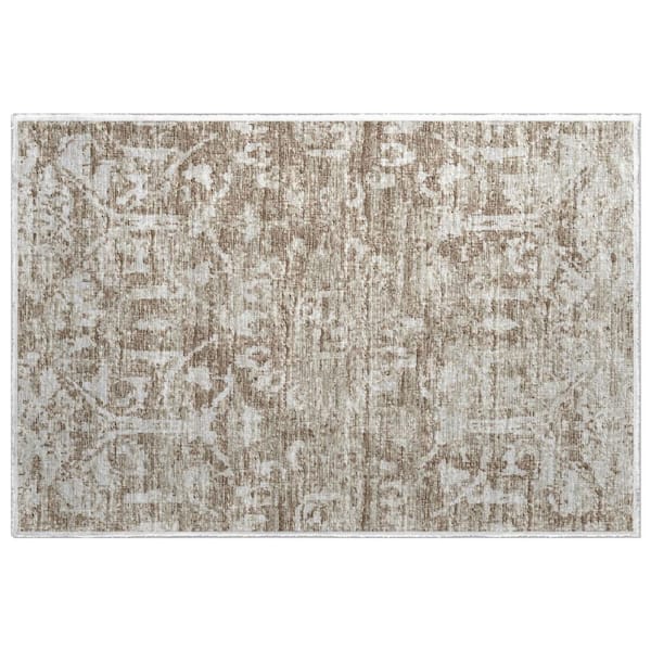 Dream Shag Premium Machine Washable Abstract ADS40 Taupe 2 ft. x 3 ft. Accent Rug