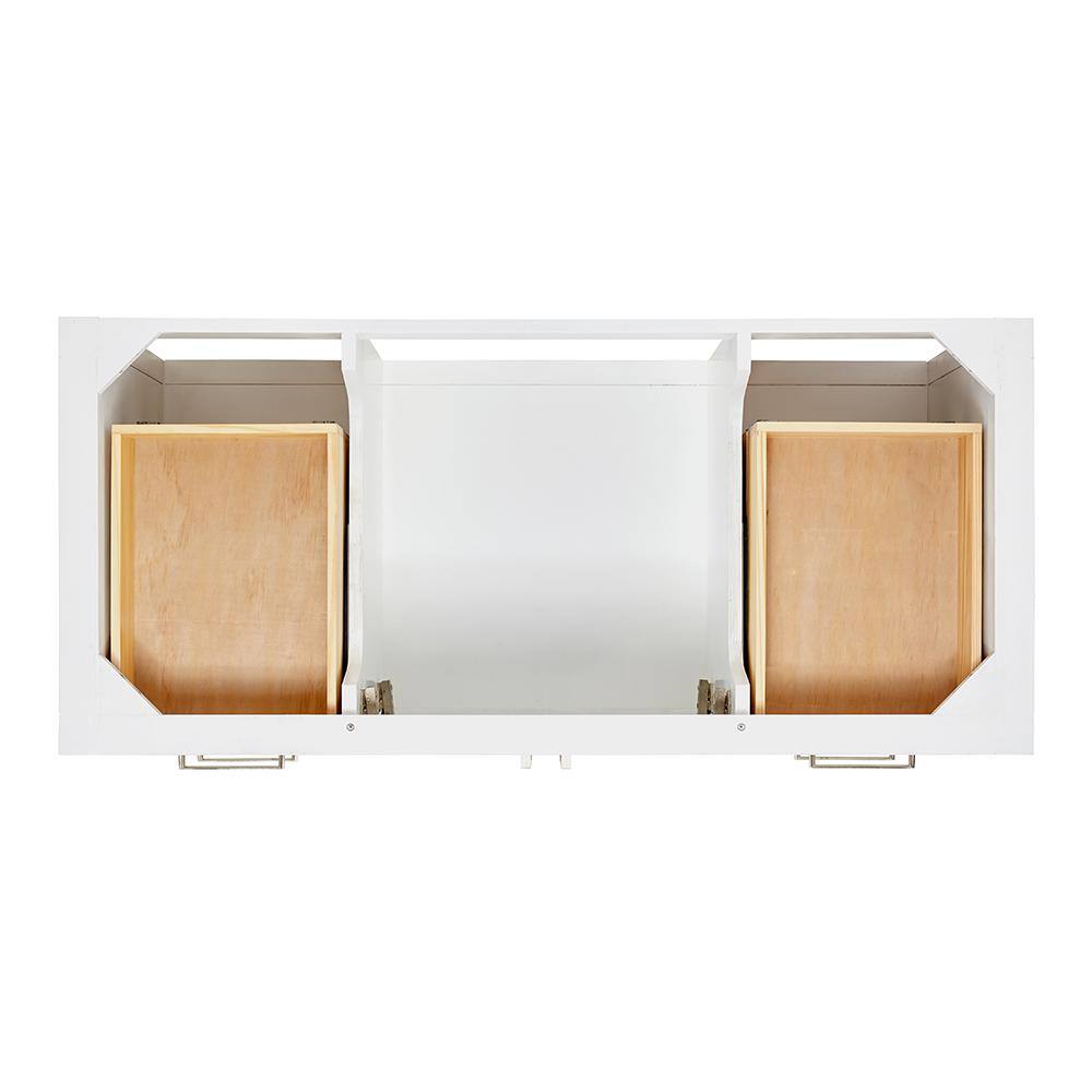 Magnolia 49" White Solid Wood Bathroom Vanity with Marble Top