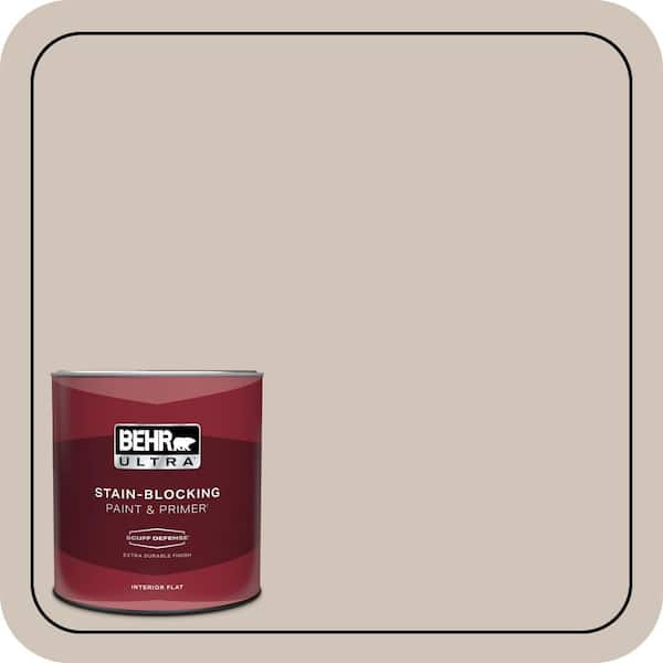 BEHR ULTRA 1 qt. #ICC-89 Gallery Taupe Extra Durable Flat Interior Paint & Primer