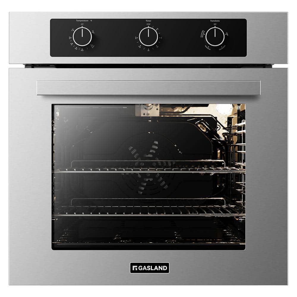 24in. Built-in Single Natural Gas Wall Oven in Stainless Steel w/ Timer Rotisserie and Convection Functions CSA Approved