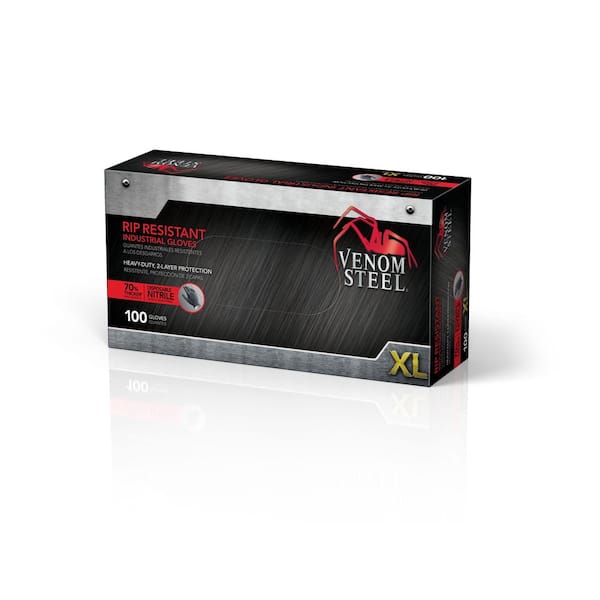 Heavy Duty Black Nitrile Gloves (100 per Box)