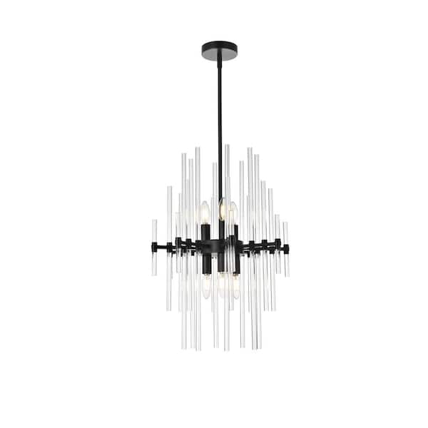 Unbranded Timeless Home 17 in. 6-Light Black Pendant Light