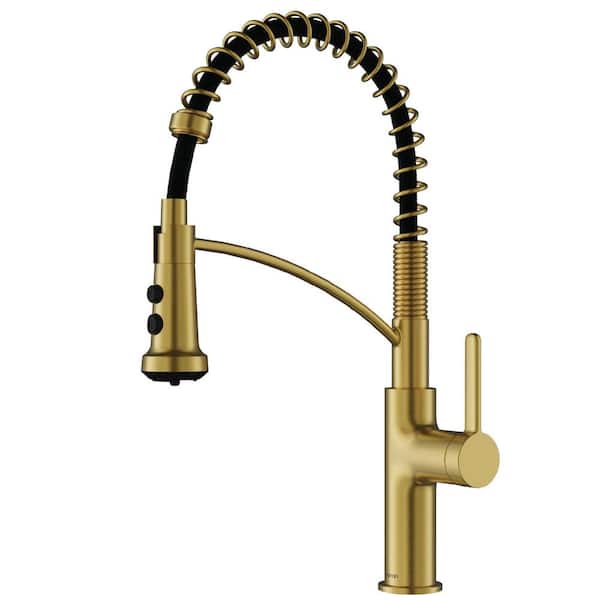 Scottsdale Single Handle Pull-Down Sprayer Kitchen Faucet in Spot-Free Brushed Gold