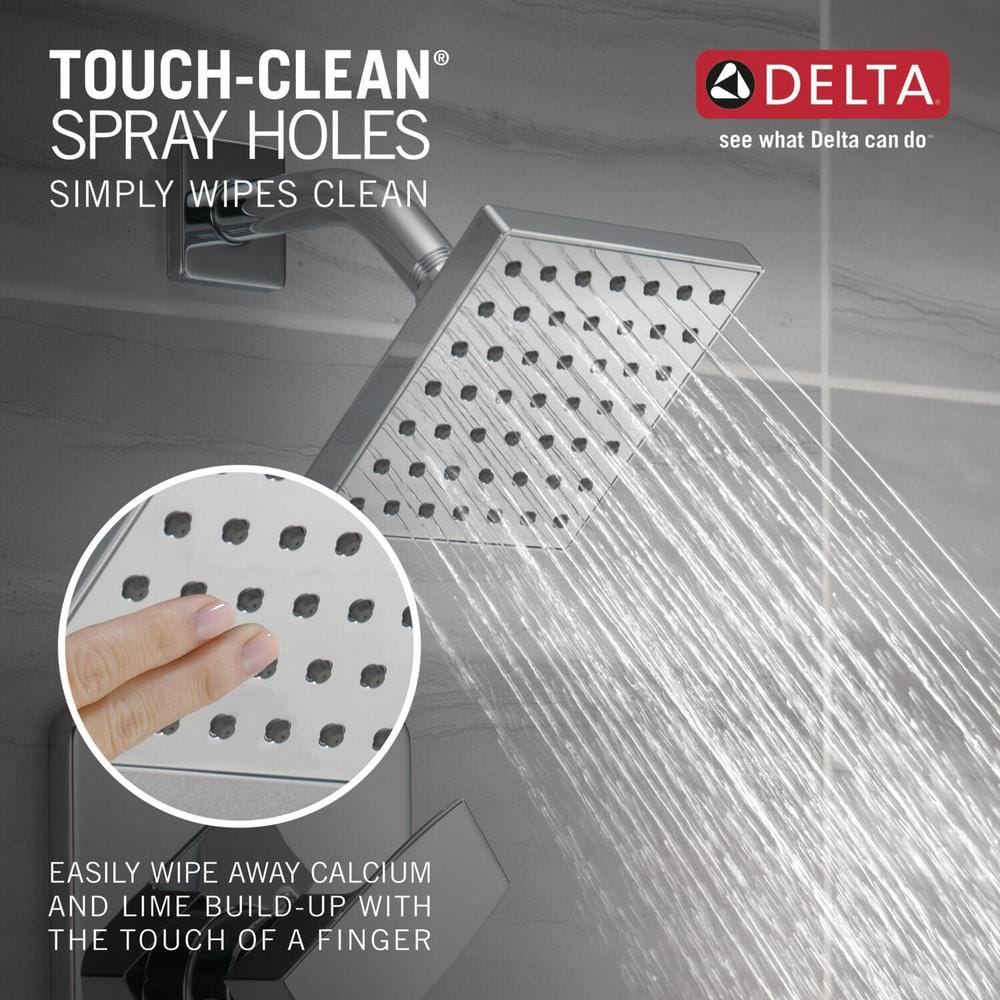 Chrome Single-Handle Square Tub and Shower Trim Kit