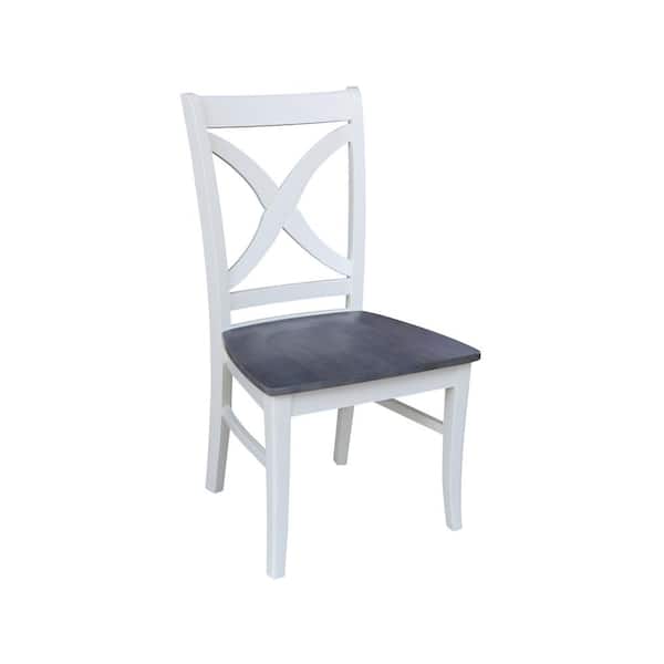 International Concepts White/Gray Salerno Dining Chair (Set of 2)