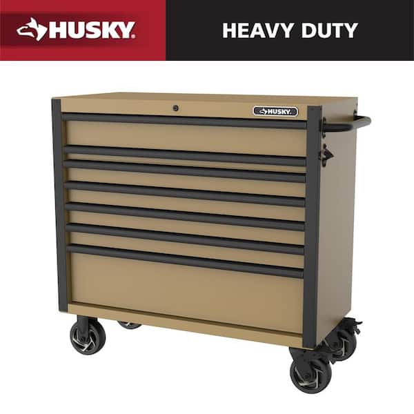Heavy-Duty 42 in. W 7-Drawer Matte Tan Rolling Tool Cabinet