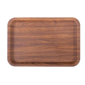 Mahogany Collection 9.45 in. D x 13.58 in. W Plastic Serving Tray