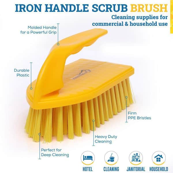 Wood Scrubbing Brush, Heavy Duty Hand Scrubber With Wood Stock And Stiff Natural Bassine Bristles, Ideal For Wooden Floor Brush, Scrubbing Brush, Heavy Duty (1 - View #2