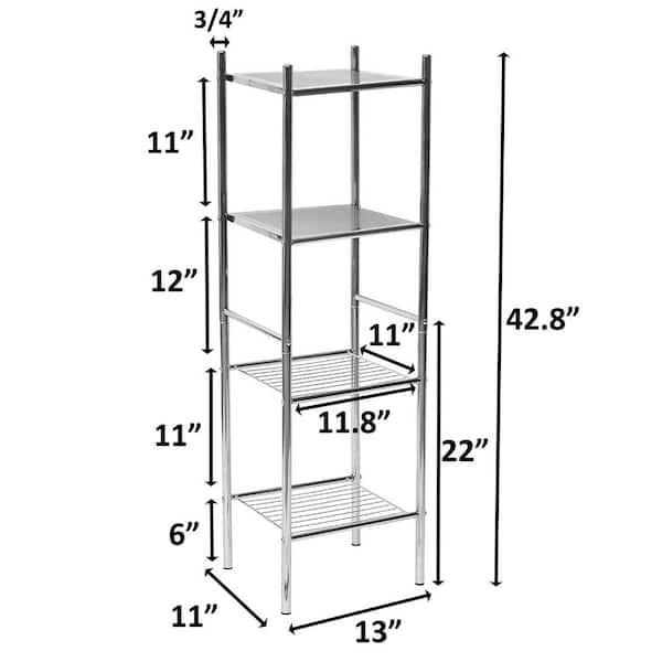 SONGMICS 10-Tier Shoe Shelf, Gray / 13 x 13 x 68.1 Inches