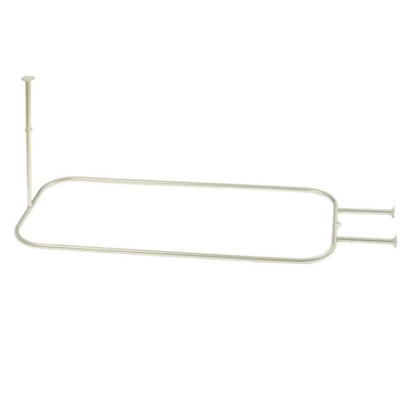 Photo 1 of NeverRust 28 in. x 60 in. Rustproof Aluminum Hoop Shaped Shower Rod for Standalone Tubs in Brushed Nickel