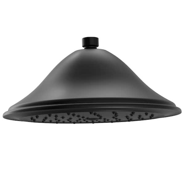 Rain Can 1-Spray Patterns 9.38 in. Wall Mount Fixed Shower Head in Matte Black