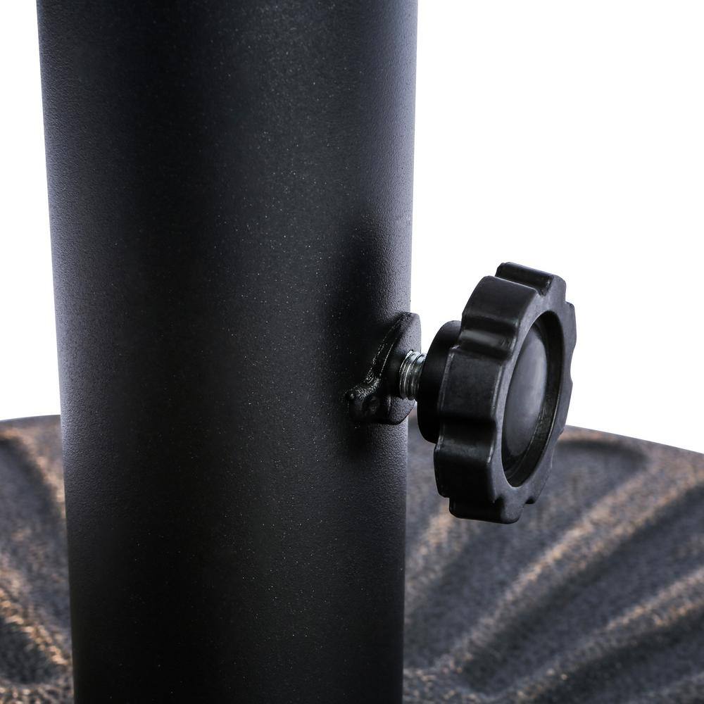9 ft Dark Green Half Market Patio Umbrella with Bronze Base