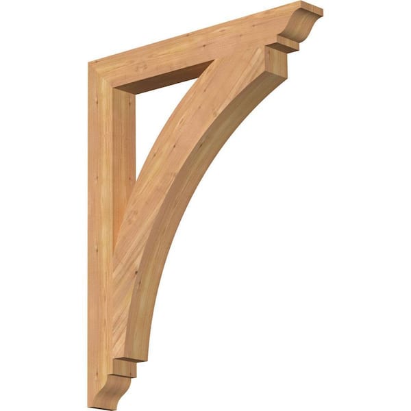 Ekena Millwork 3.5 in. x 36 in. x 28 in. Western Red Cedar Thorton Traditional Smooth Bracket
