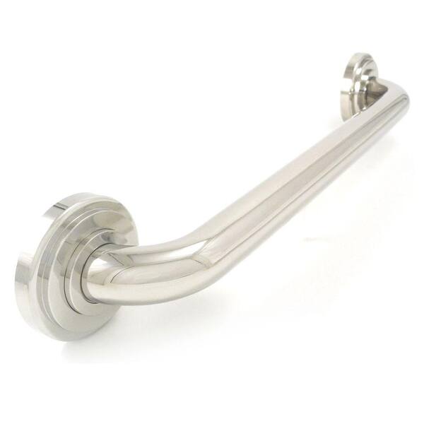 WingIts Platinum Designer Series 24 in. x 1.25 in. Grab Bar Bevel in Polished Stainless Steel (27 in. Overall Length)