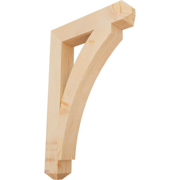 Ekena Millwork 3.5 in. x 34 in. x 22 in. Douglas Fir Thorton Craftsman Smooth Bracket