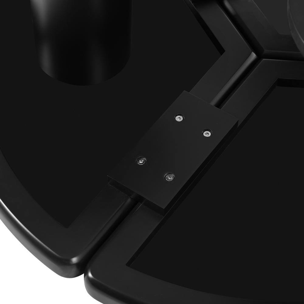 39.4 in. Black Round MDF Coffee Table with 3 Thick Legs