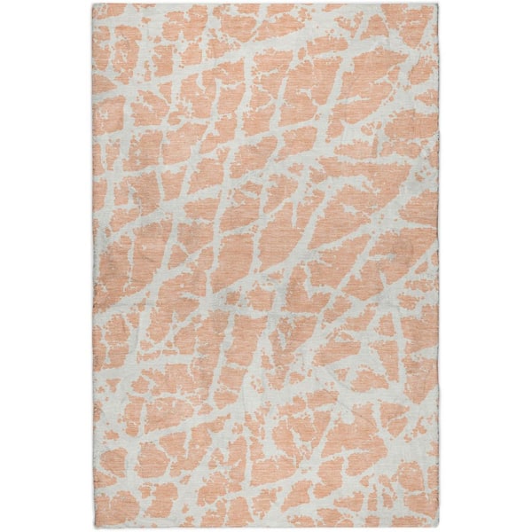 Dream Shag Premium Machine Washable Abstract ADS501 Peach 8 ft. x 10 ft. Area Rug