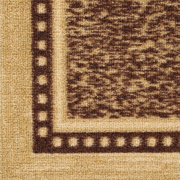 Ottomanson Ottohome Collection Non-Slip Rubberback Bordered 5x7 Indoor Area  Rug, 5 ft. x 6 ft. 6 in., Dark Brown OTH2208-5X7 - The Home Depot